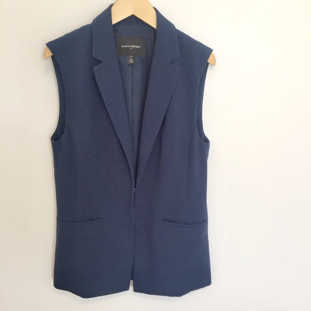 Blazer Vest | Navy | Front Pockets | XS-S fit